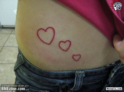 #heart #tattoo Heart Waist Tattoo, Heart Stomach Tattoo, Heart Tattoo Waist, Heart Hip Tattoo, Tiny Heart Hip Tattoo, Y2k Heart Tramp Stamp, Stomach Tattoos, Hip Tattoo, Heart Tattoo