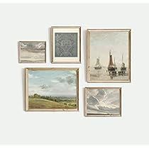 French Style Decor, Wall Print Set, Vintage Gallery Wall, Gallery Wall Art Prints, Gallery Wall Layout, Vintage Gallery, Coastal Dining, Eclectic Gallery Wall, Gallery Wall Art Set