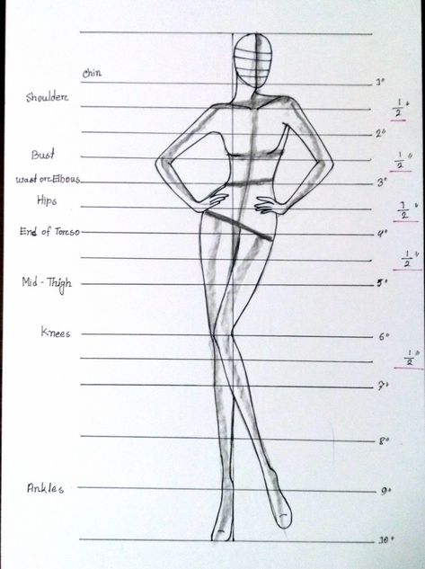 Fashion Design Human Sketch, Croque Fashion Poses, How To Draw A Model Body Fashion Figures, Croquis Measurements, Cruquius Fashion Illustration, Poses Illustration Fashion, 8 Head Croquis, 10 Heads Fashion Illustration, Croquis Fashion Illustration Female