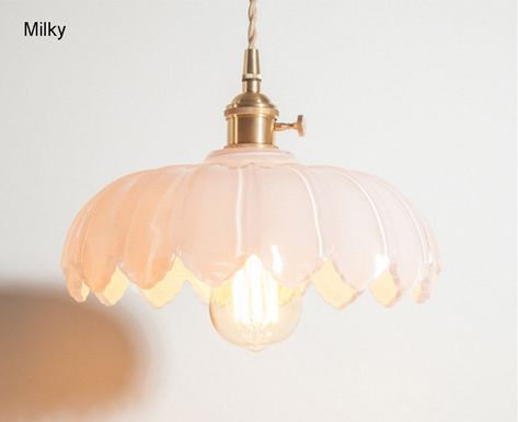 Flower Pendant Light, Milk Glass Pendant, Metal Dining Room, Gold Milk, Country Bedrooms, Kitchen Light Fixtures, Miss Jones, Retro Pendant Lights, Led Flower