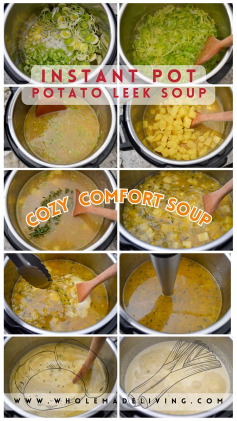 Indulge in this delectably cozy Instant Pot Potato Leek Soup! Perfectly pleasing for chilly nights, this easy-to-make rustic dish oozes comfort in every sip. Enjoy the heavenly blend of creamy potatoes and subtly sweet leeks, beautifully married in a rich, velvety soup. Get ready to savor the comfort and warm your soul with this all-time favorite recipe. Instant Pot Leek Soup, Instant Pot Potato Leek Soup Recipes, Instant Pot Potato Leek Soup, Potato Leek Soup Instant Pot, Leek And Potato Recipes, Potato Leek Soup Recipe, Leeks Soup Recipes, Delicious Instant Pot Recipes, Zesty Salad