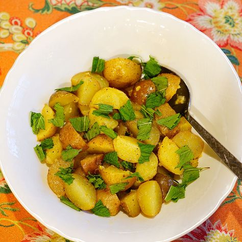 This is so simple to prepare and it is simply delicious! Quoting food writer and cookbook author--and staff reporter for the New York Times Food section, Lemon Potato Salad, Lemon Potato Salad With Mint, Crispy Herb Smashed Potato Salad, Hash Brown Potato Salad Pioneer Woman, Herb Roasted Potatoes Poupon, Starchy Sides, Pioneer Woman Hash Brown Potato Salad, Salad With Mint, Melissa Clark