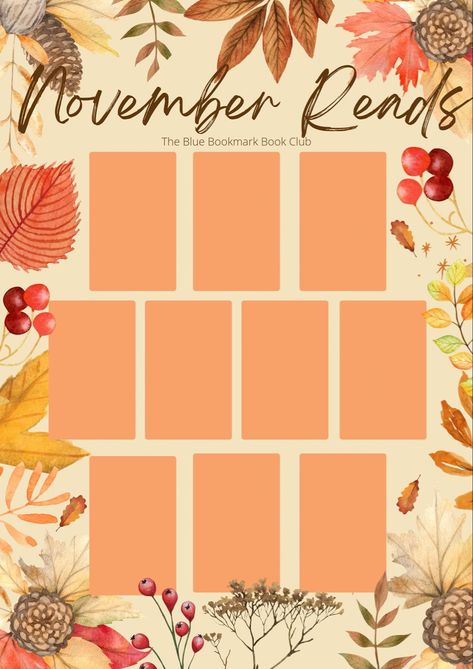 November Reading Wrap Up Template, November Book Club Theme, November Reading Tracker, November Reads Template, November Book Template, October Book Reads Template, November Book Bingo, November Reading Template, November Tbr Template