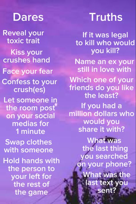 Truth Or Dare Couples Edition, Dares To Do With Friends, Facetime Sleepover, Truth Or Dare Questions For Teenagers, Crazy Dares, True Or Dare, Good Truth Or Dare Questions, Dare Ideas, Funny Truth Or Dare