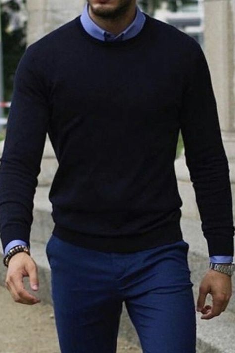 Blue Shirt Outfit Men, Business Casual Men Work, Chinos Men Outfit, Sweater Outfits Men, Mens Smart Casual Outfits, Shirt Outfit Men, Preppy Men, Mens Casual Outfits Summer, Smart Casual Men