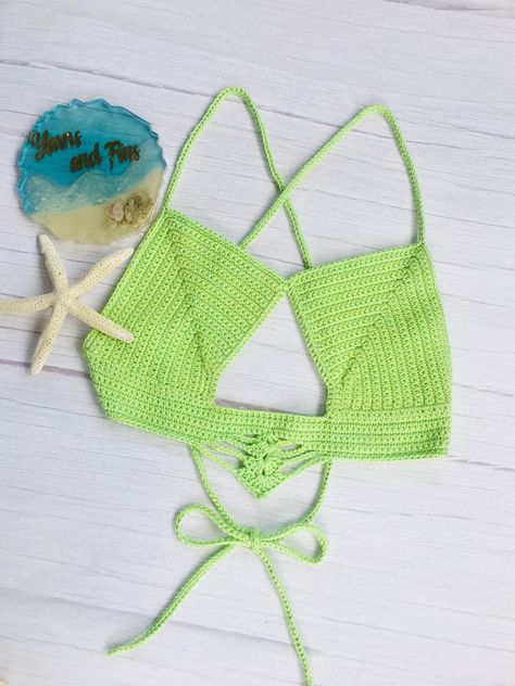 Bralette Crochet, Bralette Pattern, Sport 2, One Clothing, Free Videos, Yarn Needle, Goods And Services, Stitch Markers, Crochet Clothes