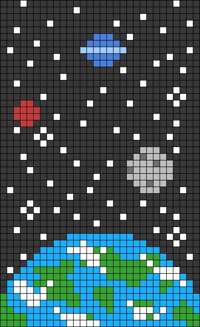 Alpha pattern #65596 | BraceletBook Space Pixel Art Easy, Pixel Planet, Space Pixel Art, Moon Alpha Pattern, Space Alpha Pattern, Moon Phase Alpha Pattern, Planet Alpha Pattern, Space Tapestry, Ac New Leaf