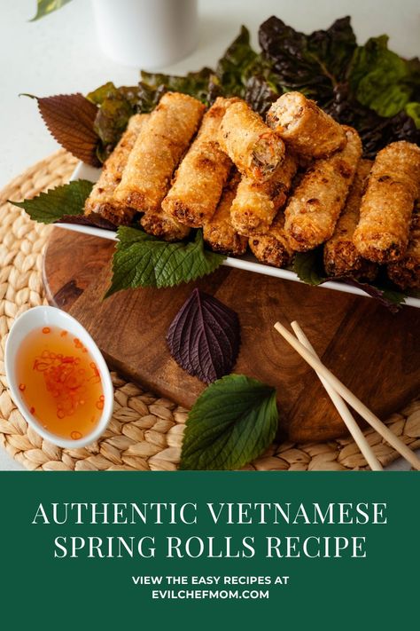 Authentic Vietnamese Spring Rolls (Nem Ran Hay Cha Gio) Recipe Cha Gio Vietnamese, Cha Gio Recipe, Vietnamese Fried Spring Rolls, Omurice Recipe, Vietnamese Iced Coffee Recipe, Vietnamese Spring Rolls Recipe, Noodle Bowls Recipes, Fried Spring Rolls, Vietnamese Spring Rolls