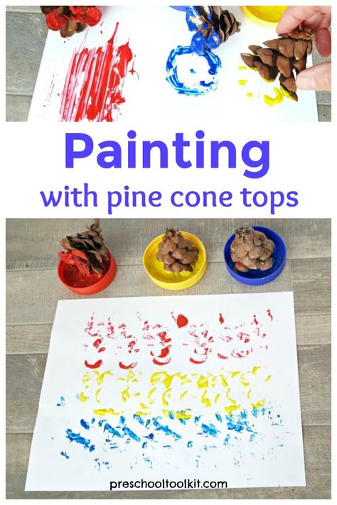 Pinecone Activities, Sensory Painting, Provocation Ideas, November Preschool Activities, January Preschool Themes, Preschool November, November Preschool, January Preschool, Prek Art