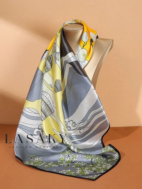 Lasaky - Refined Silk Scarf with Floral Print Design Silk Style, Floral Silk Scarf, Floral Print Design, Floral Decoration, Pattern Floral, Style Elegant, Gossip Girl, Olivia Mark, Floral Decor