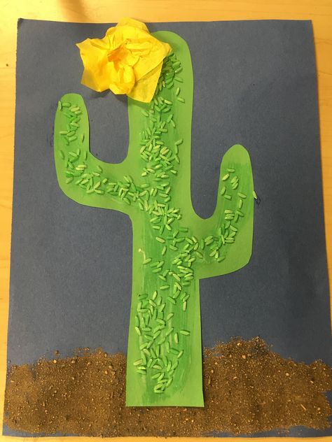 Arizona cactus craft Arizona Crafts For Preschool, Arizona Activities For Preschool, Cactus Craft For Preschool, Cactus Crafts For Toddlers, Cactus Crafts For Kids, Cactus Activities, Desert Art Projects, Mothers Day Crafts For Toddlers, Cactus Crafts