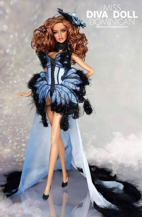 Diva Dolls, Barbie Fashionista Dolls, Mermaid Pictures, National Costume, National Dress, Barbie Fashionista, Beautiful Barbie Dolls, Doll Costume, Pageant Dress