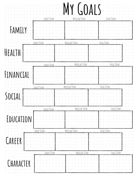 Goal Journal Ideas Life Planner, Life Plan Template Free Printables, Goals Checklist Free Printable, Life Goal Template, Goals Sheet Printable, Goal Worksheet Printables Free, Goals Worksheet Printables Free, Printable Goal Sheet, Goal Making Template