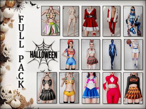 HALLOWEEN FULL PACK 2023 | Patreon Sims 4 Haunted House, Halloween Costumes Sims 4, Sims Halloween Costume, Sims 4 Supernatural, Sims 4 Halloween Cc, Sims 4 Costumes, The Sims 4 Pack, Sims 4 Mac, Sims 4 Halloween