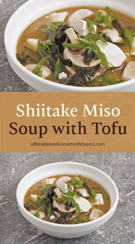 Miso Soup With Tofu, Shiitake Mushroom Soup, Healthy Mushroom Recipes, Potato Stir Fry, Cooking Mushrooms, Easy Mushroom Soup, Soup With Tofu, Vegan Miso Soup, Miso Recipe