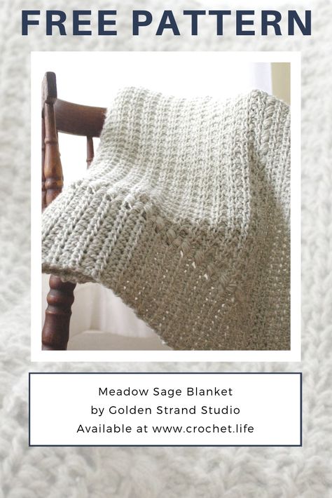 Crochet Blanket Boy, Meadow Sage, Easy Blanket, Baby Boy Crochet Blanket, Baby Blanket Size, Beautiful Baby Blanket, Crochet Blanket Pattern Easy, Crocheted Blanket