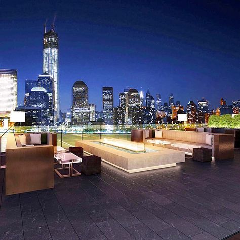 rooftop exchange place jersey city Exchange Place Jersey City, Rooftop Wedding Venue, Jersey City Wedding, Rooftop Venue, City Wedding Venues, Rooftop Wedding, Nyc Skyline, Inexpensive Wedding Venues, Best Wedding Venues