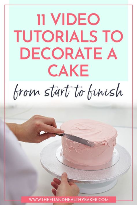 11 Must-Watch Video Tutorials to Decorate a Cake from Start to Finish - The Fit and Healthy Baker Decorate A Cake, Cakes To Make, Cake Decorating For Beginners, Creative Cake Decorating, Easy Cake Decorating, Cake Icing, Cake Decorating Tutorials, Cake Frosting, Cake Tutorial