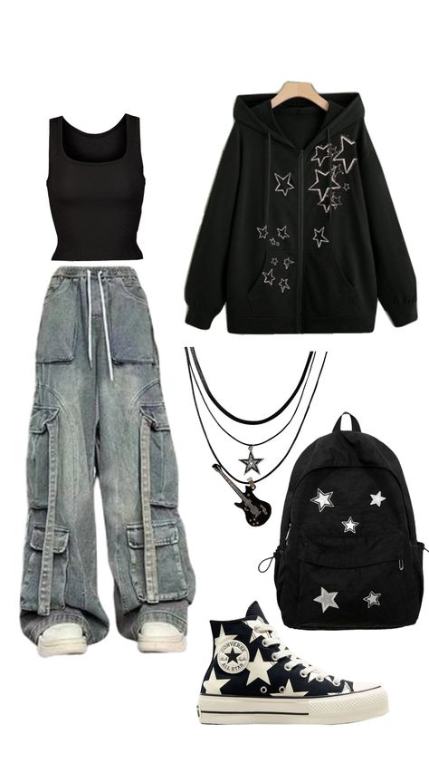 #rockstar Street Style Outfits Casual, Look Grunge, Outfit Inspo Casual, Tomboy Style Outfits, Converse Sneakers, Swaggy Outfits, Tomboy Fashion, Really Cute Outfits, Edgy Outfits