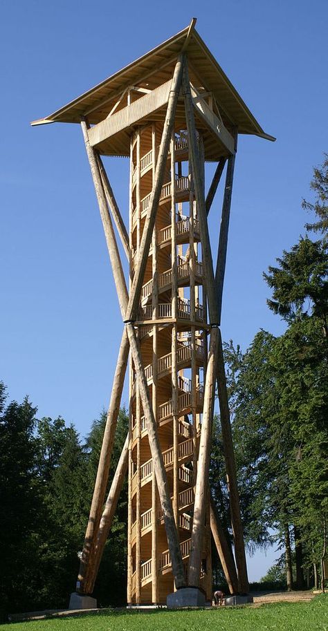 Observation Tower, Timber Architecture, Bamboo Architecture, Lookout Tower, Wood Architecture, Tower Building, Tower House, Tower Design, Timber Structure