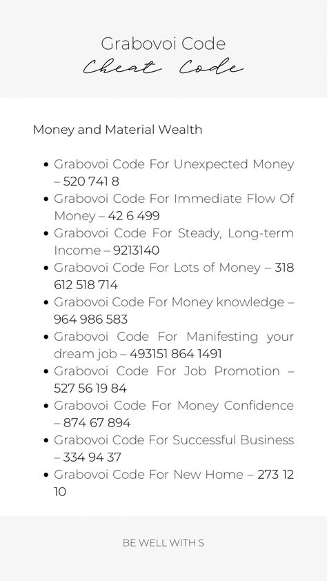 Frequency For Money, Grabovoi Codes For Fertility, Magical Numbers For Money, Money Switch Codes, Grabovoi Code For Business Success, Grabavoi Codes For Money, What Are Grabovoi Codes, Switch Numbers For Money, Grabovoi Code For Money