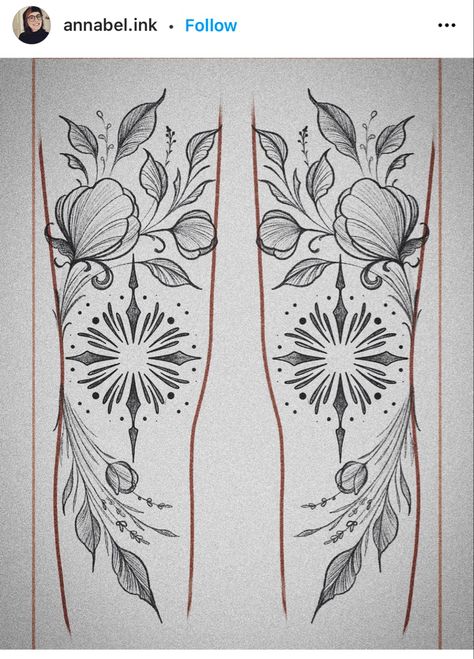 Knee Leg Tattoo, Kneecap Tattoo Women, Armband Tattoos, Leg Tattoos Women, Tattoo Style Drawings, Tattoo Portfolio, Knee Tattoo, Leg Tattoo, Spine Tattoos