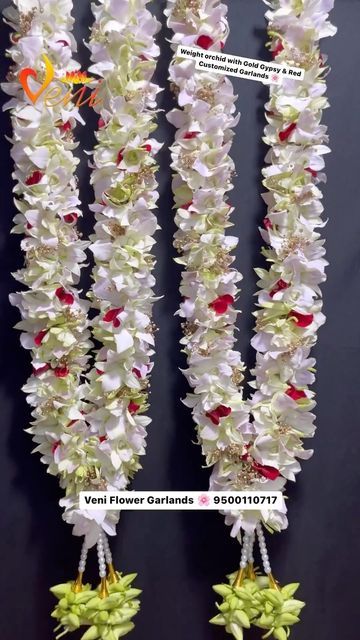 Orchid Garland Wedding Indian, Orchid Garland, Indian Wedding Flowers, Red Orchid, Flower Garland Wedding, Red Orchids, Unique Roses, Flower Garland, Garland Wedding