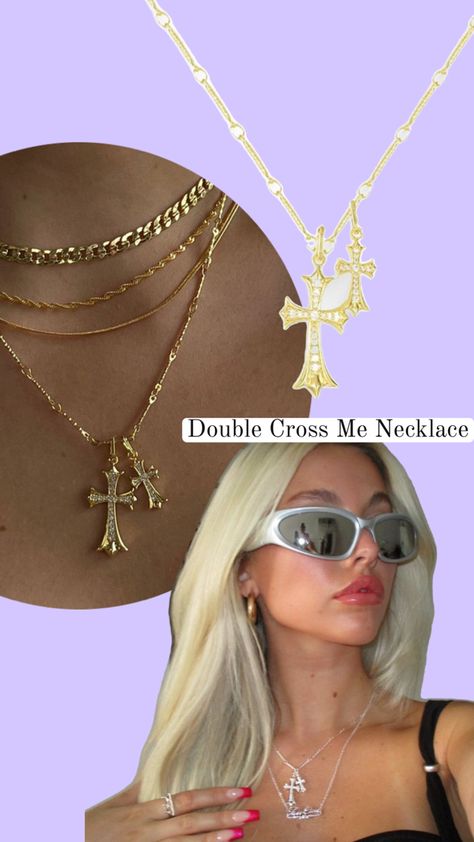 Super adorable and popular Evry Jewels ‘Double Cross Me Necklace’ Evry Jewels, Cross Necklace