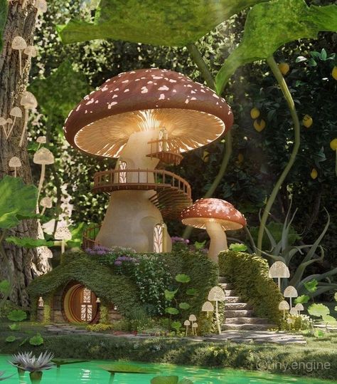 Mushroom Playroom, Mushroom Playground, Fairy Gardens Ideas, Alice In Wonderland House, Fantasy Playground, Fairy Garden Aesthetic, Fairy Garden Indoor, Fairy Playground, Garden Ideas Indoor