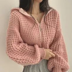 My Saved Items - Free Worldwide Shipping | YesStyle Frat Boy Outfit, Loose Knitwear, Hope You, Cardigan Crop Top, Zippered Cardigan, Knitting Women Cardigan, Cropped Pullover, Women Overcoat, Knitted Hood