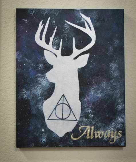 Harry Potter Canvas Painting, Harry Potter Canvas Art, Harry Potter Always, Harry Potter Sketch, Harry Potter Painting, Birth Art, The Deathly Hallows, Theme Harry Potter, Harry Potter Drawings