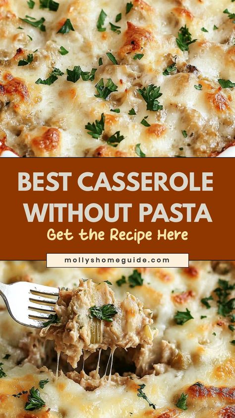 Looking for a delicious, comforting meal idea? Try this flavorful casserole without pasta recipe! Packed with wholesome ingredients like veggies, protein, and cheese, it's a satisfying dish that's perfect for weeknight dinners or potlucks. Whether you're following a low-carb diet or simply want to switch up your dinner menu, this casserole is sure to be a hit with the whole family. No Pasta Casserole Recipes, Casseroles Without Tomatoes, Casserole Recipes No Cheese, Casserole Without Pasta, Veggie Casserole Recipes, Super Easy Casseroles, Pasta Casseroles, Best Casserole, Pasta Casserole Recipes