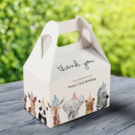 Realtor Open House Home Shape Treat Box | Zazzle Party Animals Birthday, Animal Party Favors, Animal Party Theme, Animal Theme Birthday, Wild Birthday Party, Favor Boxes Birthday, Zoo Birthday, Children Party, Animals Birthday