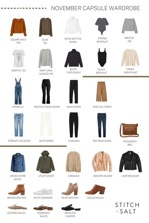 November Capsule Wardrobe ~ Stitch & Salt September Capsule Wardrobe, Minimalist Wardrobe Design, Minimalist Wardrobe Women, Capsule Wardrobe How To Build A, 10 Item Wardrobe, Packing For Vacation, Capsule Wardrobe Winter, Minimalist Wardrobe Essentials, Lace And Linen