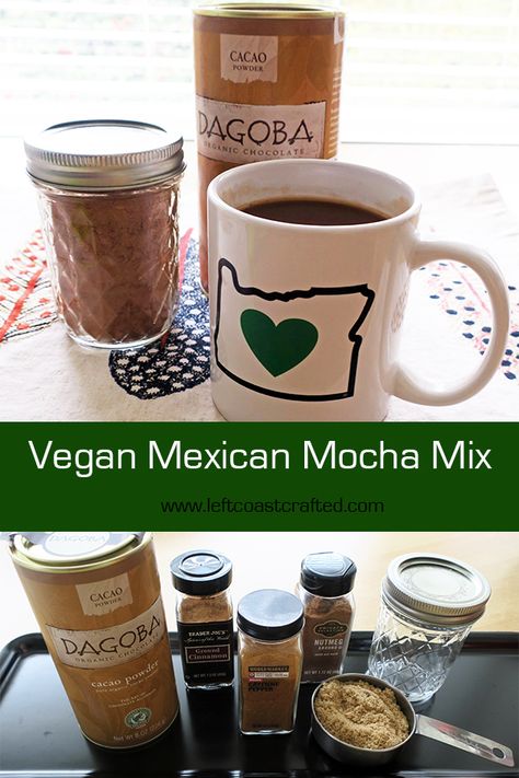 I love coffee. It’s just that simple but sometimes I crave a bit of a kick to my favorite morning beverage – slightly sweet with a touch of spice. This is when I know it’s time to make a batch of Vegan Mexican Mocha Mix. #vegan #hotchocolate #mocha #drinks Mexican Mocha Coffee Recipe, Mexican Hot Chocolate Mix Recipe Dry, Iced Mexican Mocha, Mexican Mocha Recipe, Mocha Mix Recipe, Mexican Mocha Coffee, Vegan Mexican Hot Chocolate, Mocha Coffee Recipe, Mexican Mocha