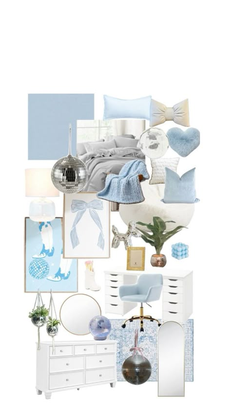 White And Blue Preppy Room, Preppy Bedroom Ideas Blue, Coastal Pink And Blue Room, Aesthetic Room Blue And White, Beach Costal Room, Dorm Room Ideas Coastal Granddaughter, Blue Beachy Room Aesthetic, Preppy Blue And White Bedroom, Costal Blue Dorm Room