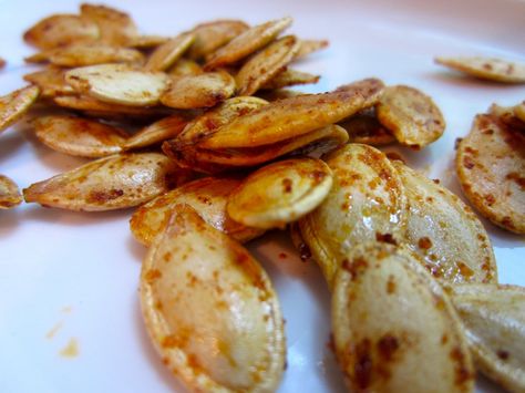 Barbecue Roasted Pumpkin Seeds Flavored Pumpkin Seeds, Pumpkin Roasted, Spicy Pumpkin Seeds, Pumpkin Seeds Baked, Pumpkin Seeds Recipe, Roasted Seeds, Bbq Roast, Pumpkin Seed Recipes, Pumpkin Seed Butter