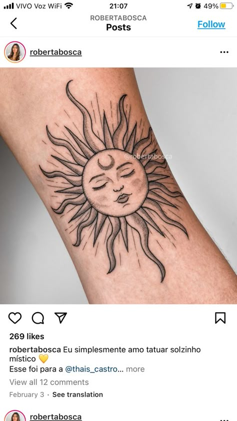 Tattoo Sol E Lua, Tattoo Ideas 2022, Big Tattoos, Mantra Tattoo, Bookish Tattoos, Inspo Tattoo, Tattoo New, Witch Tattoo, Sun Tattoos