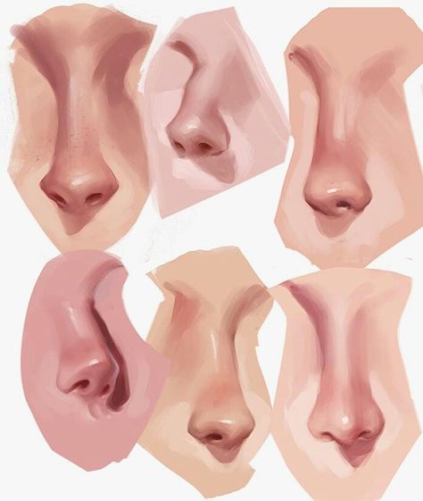 Nose Painting Reference, How To Paint Nose Digitally, Shading Face Tutorial, Childe Genshin Side Profile, Nose Shading Reference, Nose Drawing Tutorial Digital, How To Shade Nose, Nose References Drawing, Digital Nose Tutorial