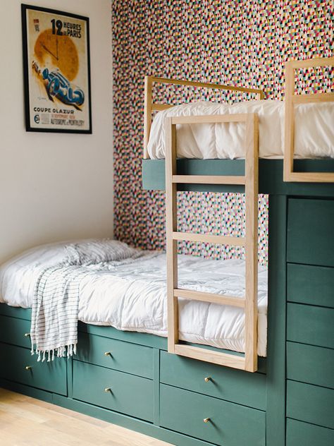 What Ikea Product You Should Buy, According to Your Zodiac Sign Narrow Bunk Beds, Built In Loft Bed, Siblings Room, Bunk Beds For Girls Room, Bed For Girls Room, Bunk Bed Rooms, Diy Bunk Bed, Bunk Beds Built In, Built In Bunks