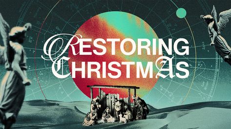 https://www.behance.net/gallery/157648445/Restoring-Christmas/modules/889440231 Church Media Graphics, Christmas Poster Design, Social Media Church, Jesus Graphic, Christian Graphic Design, Christmas Graphic Design, Church Media Design, Church Sermon, Church Graphics