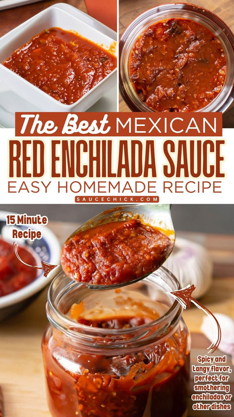 Red Enchilada Sauce Recipe Ground Beef Enchiladas With Red Sauce, Red Enchilada Sauce Recipe, Homemade Red Enchilada Sauce, Best Enchilada Sauce, Enchilada Sauce Recipe, Enchilada Sauce Easy, Recipes With Enchilada Sauce, Red Enchiladas, Recipe Mexican