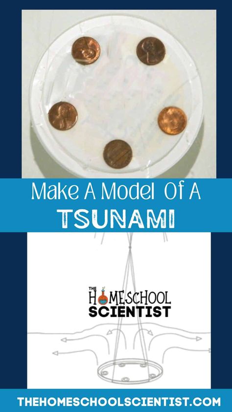 Tsunami Stem Activity, Weather Activities For Middle School, Ocean Activities Middle School, Science Fair Experiments Middle School, Tsunami Experiment, Tsunami Project For Kids, Tsunami For Kids, Natural Disasters Project, Tsunami Drawing