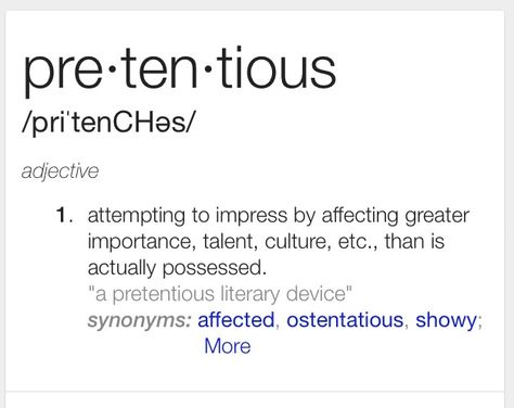 Pretentious Trying to be something you're not! Pretentious People Quotes, Pretentious Quotes, Pretentious People, Literary Devices, My Power, Fake People, People Quotes, Self Healing, Spring Cleaning