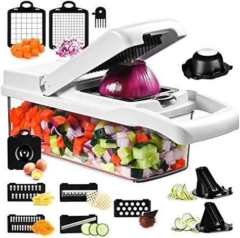 Veggie Chopper, Camping Cooking Utensils, Vegetable Shredder, Slicer Dicer, Garlic Chopper, Julienne Peeler, Potato Slicer, Onion Chopper, Food Slicer