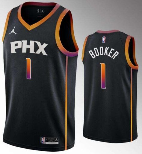 Suns 1 Devin Booker Black 2022-23 Swingman Jersey Check more at https://makedtee.com/product/suns-1-devin-booker-black-2022-23-swingman-jersey/ Devin Booker, Sun, Black