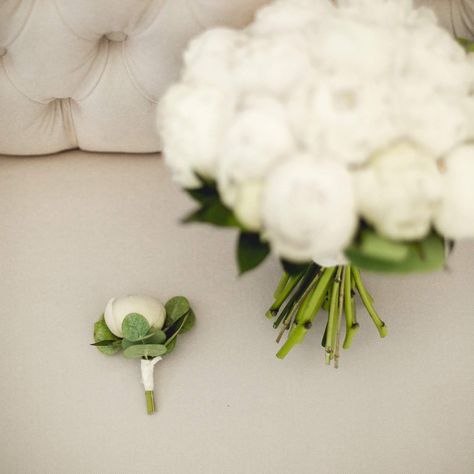 Peony Boutineer, Peony Buttonhole, Peony Boutonniere, Grooms Tux, Peony Bud, Groom Tux, White Peony, Peony Wedding, Groom Boutonniere