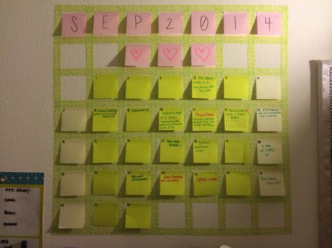 DIY calendar: sticky notes and decorative tape Diy Calendar, Life Management, Decorative Tape, Sticky Notes, Do It Yourself, Do It, My Saves, Quick Saves