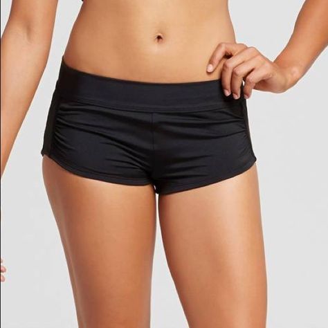 Women's Shortsie Bikini Swim Shorts Nwot Black Swimwear With Built-in Shorts, Fitted Black Swim Trunks With Built-in Shorts, Black Swimming Shorts With Built-in Liner, Black Mini Swim Skirt With Built-in Shorts, Swimsuit Shorts, Black Moisture-wicking Swim Shorts, Cycling Short, Swimsuit With Shorts, Swim Shorts