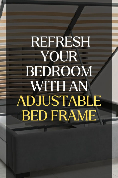 Adjustable bed frame in a modern bedroom setting, ideal for a home bedroom refresh, providing customizable comfort for sleeping, reading, or watching TV. Frame For Adjustable Bed, How To Make An Adjustable Bed Look Good, Adjustable Bed Frame Ideas, Bed Frames Compatible With Adjustable Beds, Adjustible Bed Frame, Adjustable Split King Bed Frame, Home Refresh, Relaxing Sleep, Adjustable Bed Frame